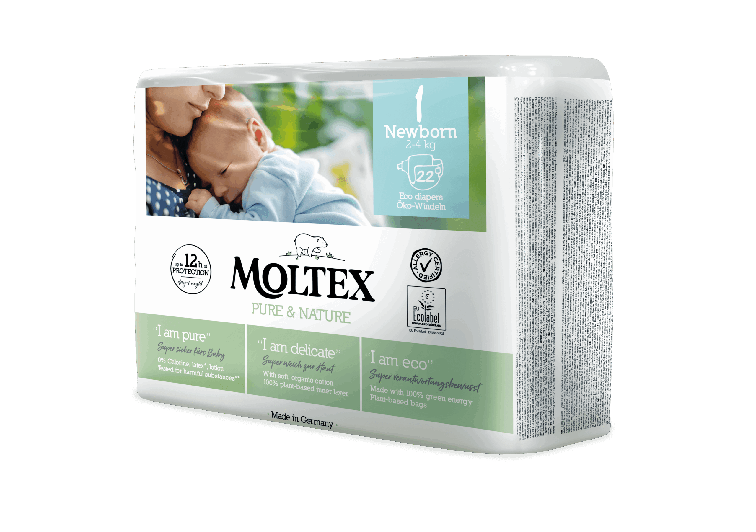 MOLTEX pure & nature no1 2-4 kg 22 τεμάχια MOLTEX pure & nature no1 2-4 kg 22 τεμάχια
