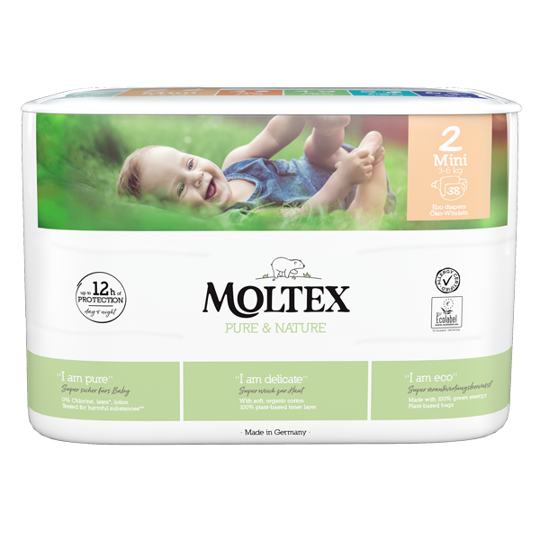 Moltex pure & nature mini no2 3-6kg 38 τεμαχίων Moltex pure & nature mini no2 3-6kg 38 τεμαχίων