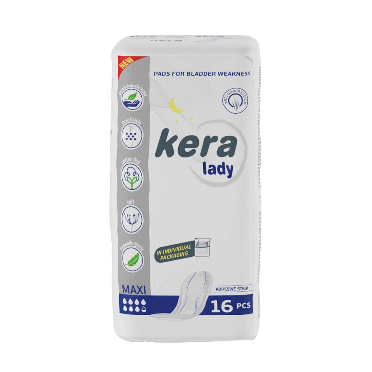 Σερβιέτες ακράτειας kera Lady Maxi 16 τεμαχίων Σερβιέτες ακράτειας kera Lady Maxi 16 τεμαχίων