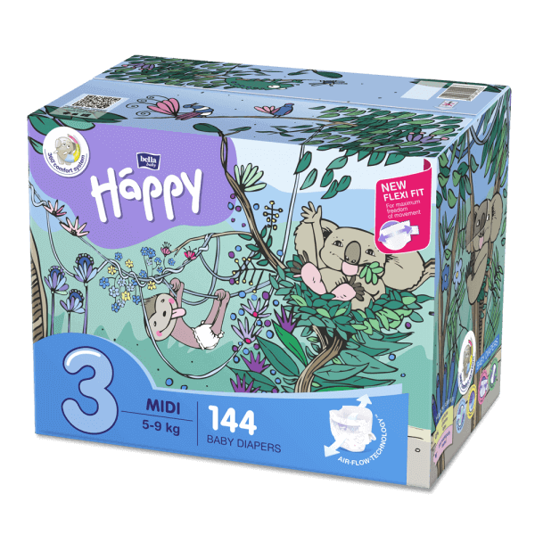 HAPPY BBH DIAPERS SIZE MIDI BOX 72 x 2