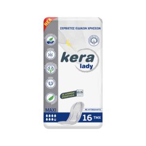 Σερβιέτες ακράτειας kera Lady Maxi 16 τεμαχίων
