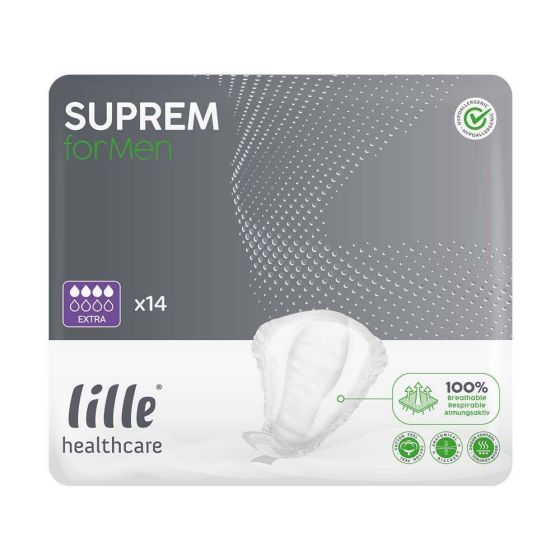 Ειδικό προϊόν ακράτειας ΜΟΝΟ ΓΙΑ ΑΝΔΡΕΣ LILLE Suprem For Men Extra 14 τεμαχίων Ειδικό προϊόν ακράτειας ΜΟΝΟ ΓΙΑ ΑΝΔΡΕΣ LILLE Suprem For Men Extra 14 τεμαχίων