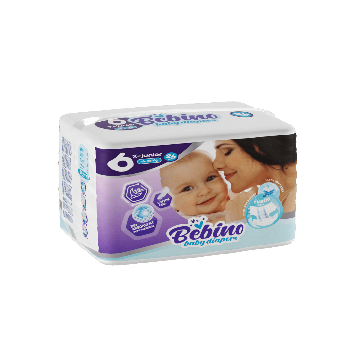 Bebino παιδικες πανες x-junior no6 18-30 kg 5 X 24 τμχ Bebino παιδικες πανες x-junior no6 18-30 kg 5 X 24 τμχ