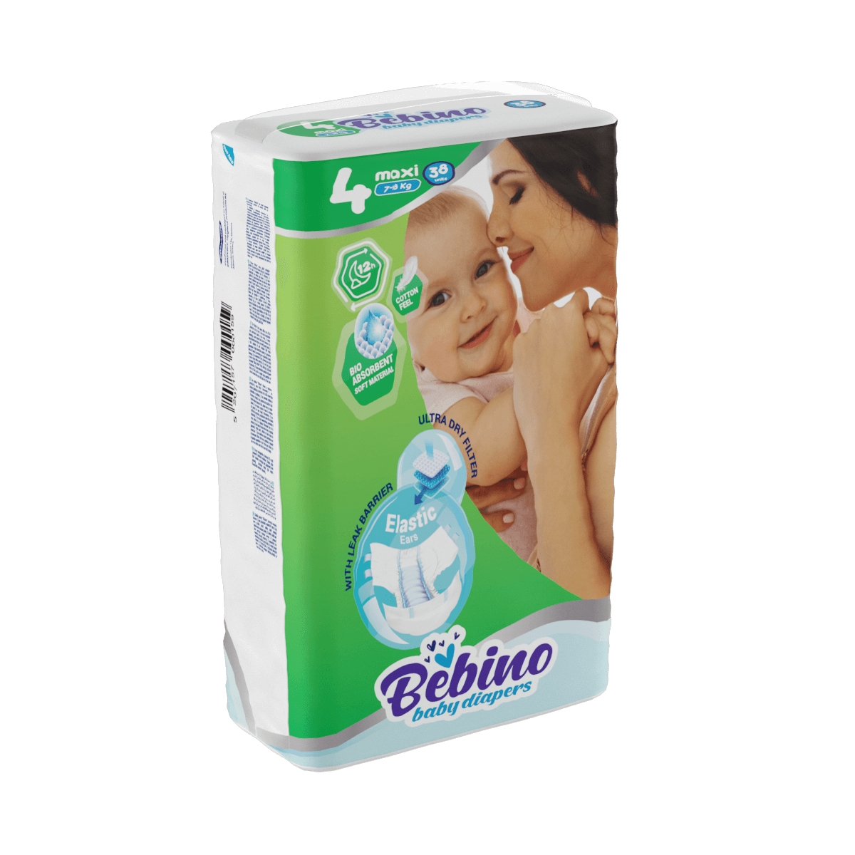 Bebino παιδικες πανες maxi no4 7-18 kg 38 τμχ Bebino παιδικες πανες maxi no4 7-18 kg 38 τμχ