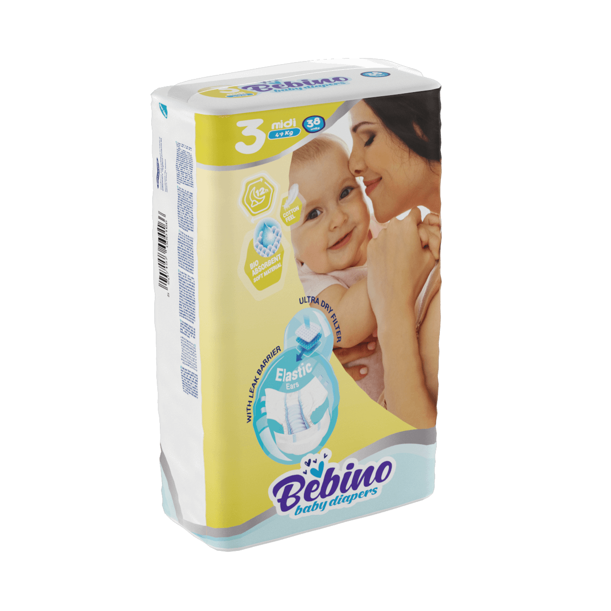 Bebino παιδικες πανες midi no3 4-9 kg 38 τμχ Bebino παιδικες πανες midi no3 4-9 kg 38 τμχ