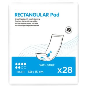iD Rectangular Pad PE+Strip 60×15cm 28τμχ (4 πακ./κιβ.) — Σερβιέτες Ακράτειας