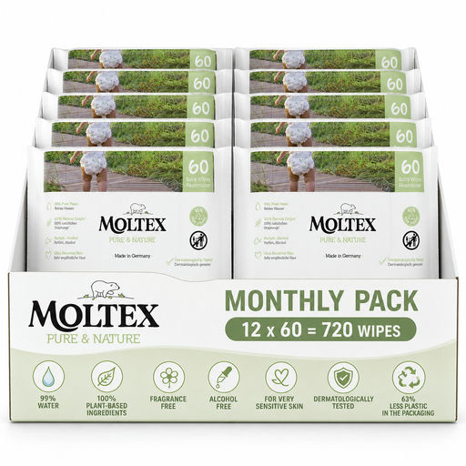 Wet wipes Moltex Pure&Nature 60's INT (12×60) Wet wipes Moltex Pure&Nature 60's INT (12×60)