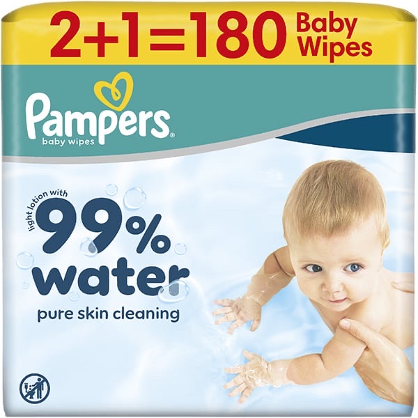 PAMPERS WIPES AQUA 99% WATER 6X3X60