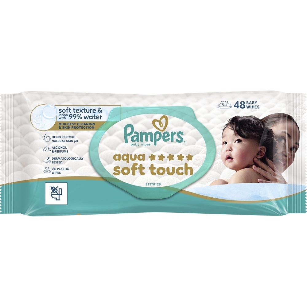 PAMPERS WIPES AQUA SOFT TOUCH 12X48