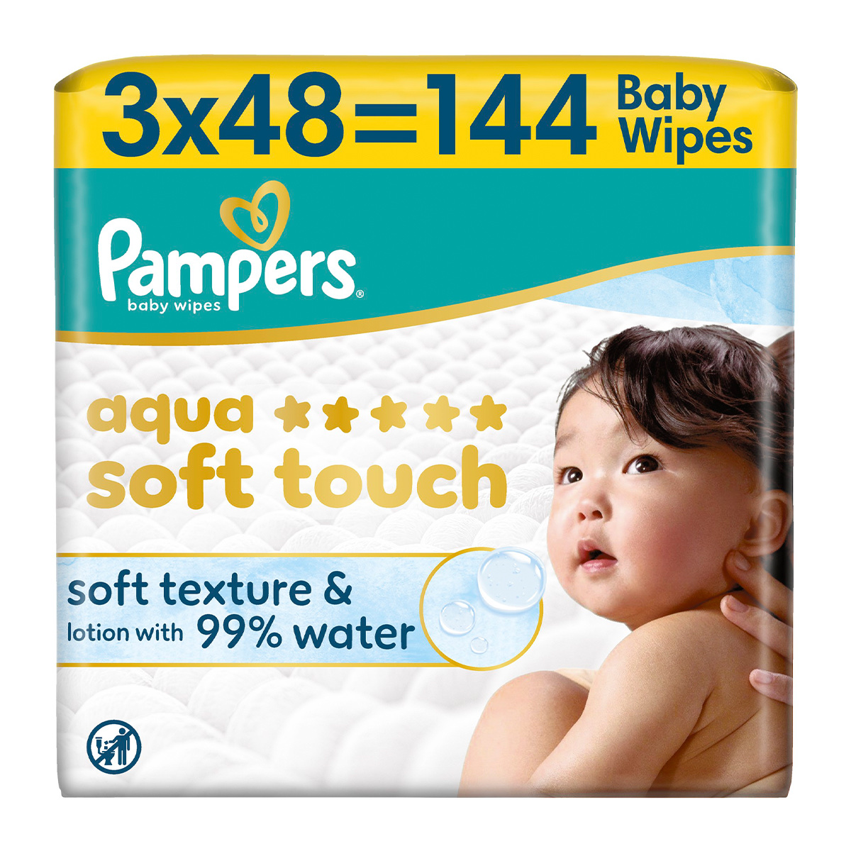 PAMPERS WIPES AQUA SOFT TOUCH 6X3X48