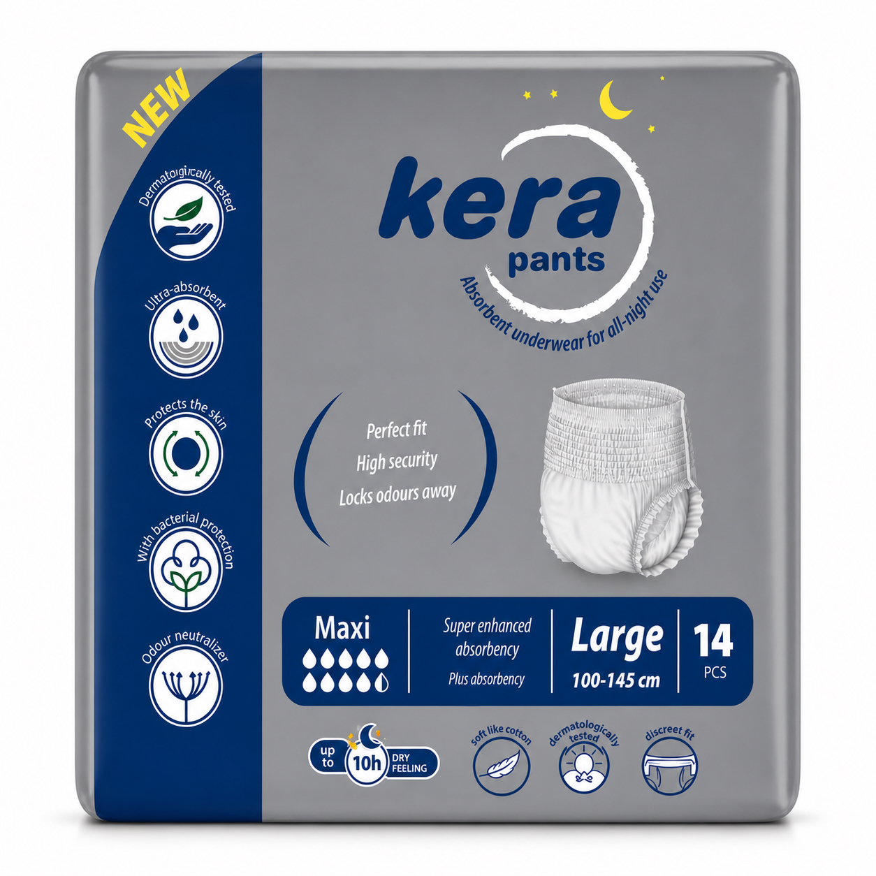 Kera Pants MAXI (ΓΚΡΙ ΝΥΧΤΟΣ) L 8πακ Χ 14τμχ